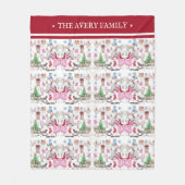 クリスマスエレガントおとぎ話のパターン フリースブランケット (正面)