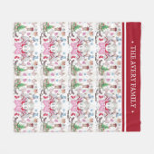 クリスマスエレガントおとぎ話のパターン フリースブランケット (正面(横))