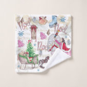 クリスマスエレガントおとぎ話 バスタオルセット (ウォッシュタオル)