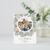 クリスマスエレガントとボ素朴タニカルフレームホリ シーズンポストカード (スタンド正面)