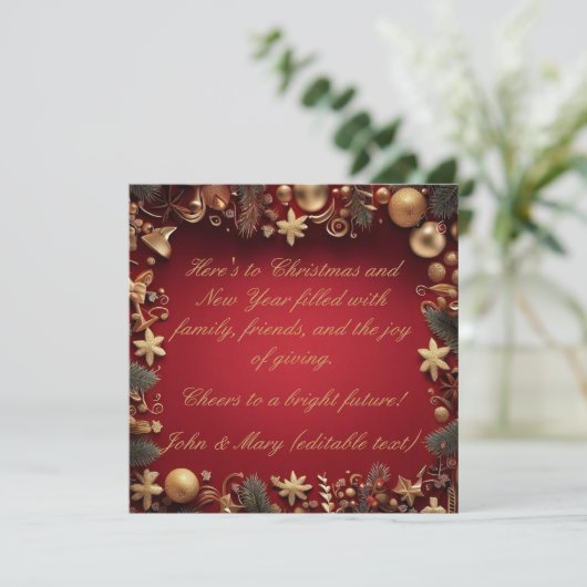 クリスマスエレガントと新年の挨拶 シーズンカード (スタンド正面)