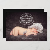 クリスマスエレガントに楽しいフォトグリーティングをお願い シーズンカード (正面/裏面)