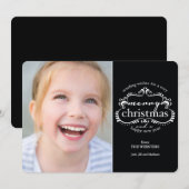 クリスマスエレガントに楽しいフォトグリーティングをお願い シーズンカード (正面/裏面)