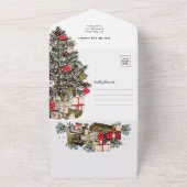クリスマスエレガントのあいさユニークいカード オールインワン招待状 (外側)
