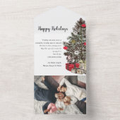 クリスマスエレガントのあいさユニークいカード オールインワン招待状 (内側)