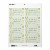 クリスマスエレガントのウォーターボトル ラベル (フルシート)