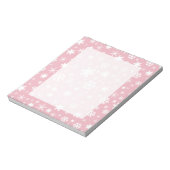 クリスマスエレガントのスノーフレーク模様パステルピンク ノートパッド (回転)