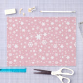 クリスマスエレガントのスノーフレーク模様パステルピンク 薄葉紙 (クラフト)