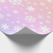 クリスマスエレガントのスノーフレーク・パターン・ホログラフィック ラッピングペーパー (角)
