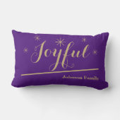 クリスマスエレガントのパーソナライズされた家族の名前 ランバークッション (裏面)