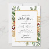 クリスマスエレガントのブライダルシャワー招待状 セーブザデート (正面)