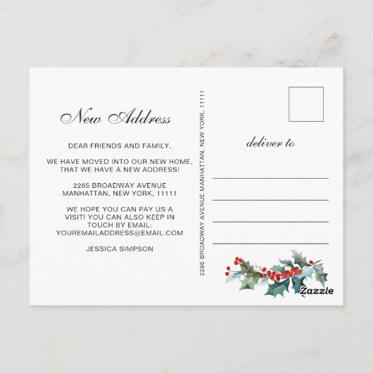 クリスマスエレガントのミスタントーの移動発表 ポストカード (裏面)