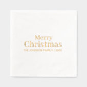 クリスマスエレガントのモダンミニマル金ゴールド 箔ナプキン (正面)