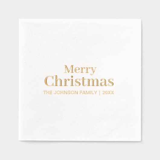 クリスマスエレガントのモダンミニマル金ゴールド 箔ナプキン (正面)