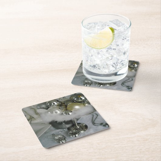 クリスマスエレガントの中心 スクエアペーパーコースター (インサイチュ)