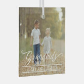 クリスマスエレガントの写真を見るパーソナライズされた ガラスオーナメント (正面右)