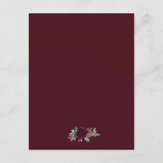 クリスマスエレガントの冬の結婚式 エンクロージャーカード (裏面)