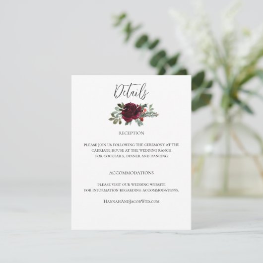 クリスマスエレガントの冬の結婚式 エンクロージャーカード (スタンド正面)