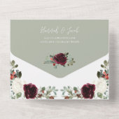 クリスマスエレガントの冬の結婚式 オールインワン招待状 (裏面)