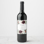 クリスマスエレガントの冬の結婚式 ワインラベル (正面)