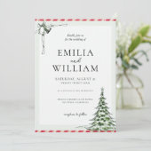クリスマスエレガントの冬の結婚式 招待状 (スタンド正面)