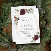 クリスマスエレガントの冬の結婚式 招待状