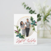 クリスマスエレガントの喜びの願いヒイラマツ写真 ポストカード (スタンド正面)