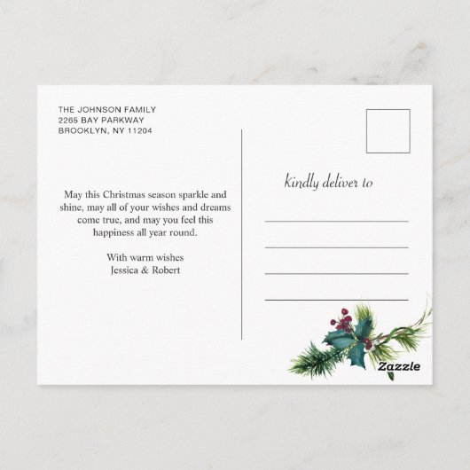 クリスマスエレガントの喜びの願いヒイラマツ写真 ポストカード (裏面)