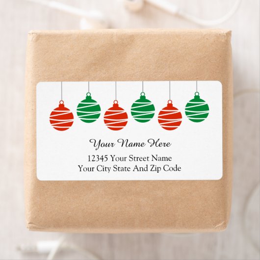 クリスマスエレガントの大きな住所 シール (インサイチュ)