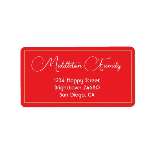 クリスマスエレガントの季節の赤い白いラベル ラベル (正面)