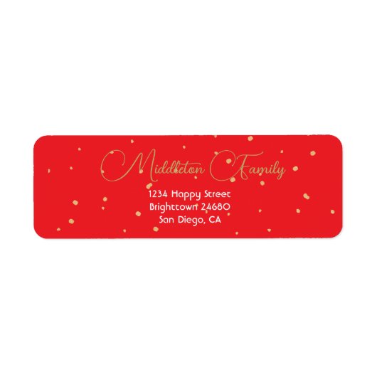 クリスマスエレガントの季節の赤金ゴールドラベル ラベル (正面)