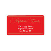 クリスマスエレガントの季節の赤金ゴールドラベル ラベル (正面)