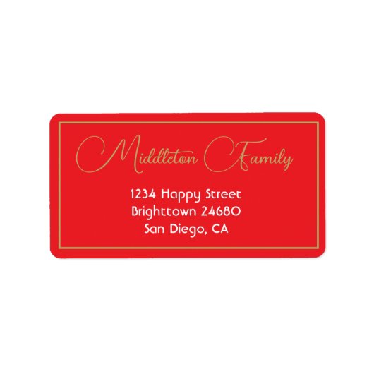 クリスマスエレガントの季節の赤金ゴールドラベル ラベル (正面)