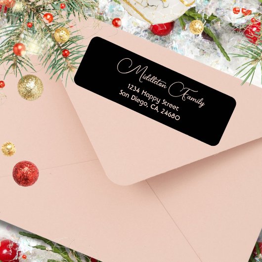 クリスマスエレガントの季節白黒ラベル ラベル