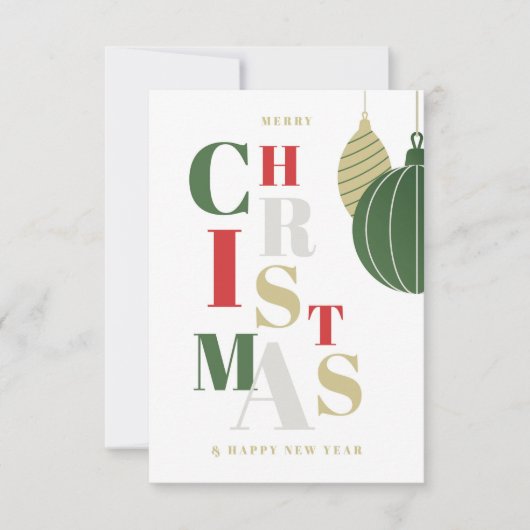 クリスマスエレガントの挨拶 カード (正面)