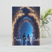 クリスマスエレガントの日付を保存結婚する 招待状 (スタンド正面)