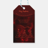 クリスマスエレガントの木が燃えている ギフトタグ (正面)