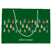 クリスマスエレガントの木の緑のセット ラージペーパーバッグ (裏面)