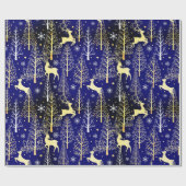 クリスマスエレガントの木は青い ラッピングペーパー (フラット)