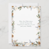 クリスマスエレガントの水彩植物の葉 シーズンカード (裏面)