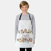 クリスマスエレガントの水彩 エプロン (着用した状態)