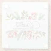 クリスマスエレガントの水彩 ガラスコースター (裏面)