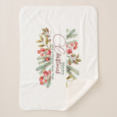 クリスマスエレガントの水彩 シェルパブランケット (正面)