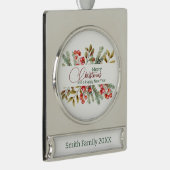 クリスマスエレガントの水彩 シルバープレートバナーオーナメント (右)