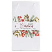 クリスマスエレガントの水彩 スモールペーパーバッグ (裏面)