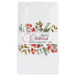クリスマスエレガントの水彩 スモールペーパーバッグ
