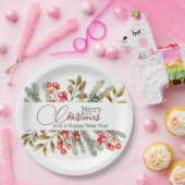 クリスマスエレガントの水彩 ペーパープレート (パーティー)