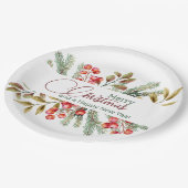 クリスマスエレガントの水彩 ペーパープレート (アングル)