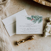 クリスマスエレガントの結婚詳細カード 出欠カード