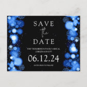 クリスマスエレガントは日付を保存金ゴールド冬海軍 案内ポストカード (正面)